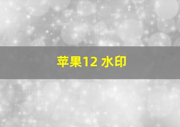 苹果12 水印